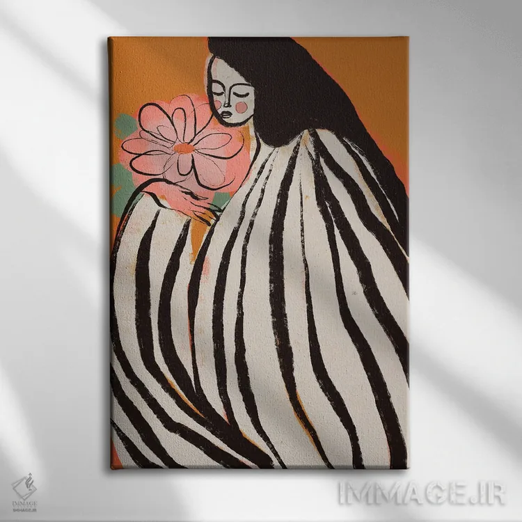 تابلو مدرن لحظه ای سکوت اثر تری چایلد - نمای روبهرو روی دیوار