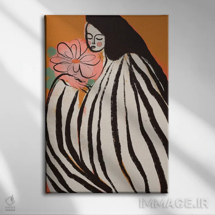 تابلو مدرن لحظه ای سکوت اثر تری چایلد - نمای روبهرو روی دیوار