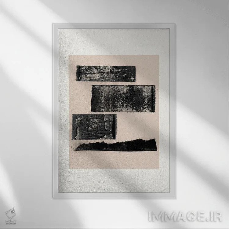 تابلو مینیمال تعادل وابی سابی اثر استودیو می یوس - نمای قابدار سفید