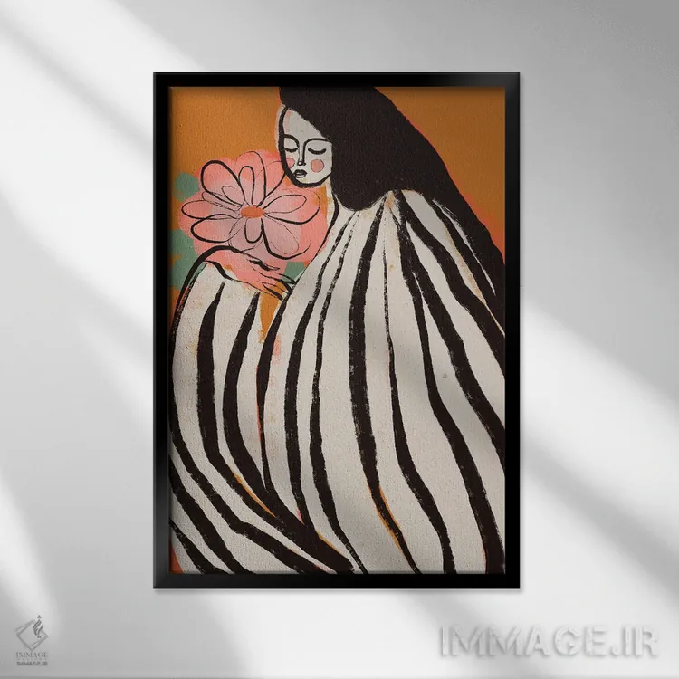 تابلو مدرن لحظه ای سکوت اثر تری چایلد - نمای قابدار مشکی