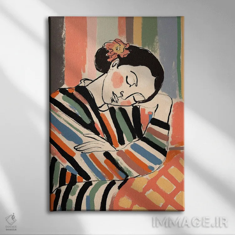 تابلو مدرن چرت کوتاه اثر تری چایلد - نمای روبهرو روی دیوار