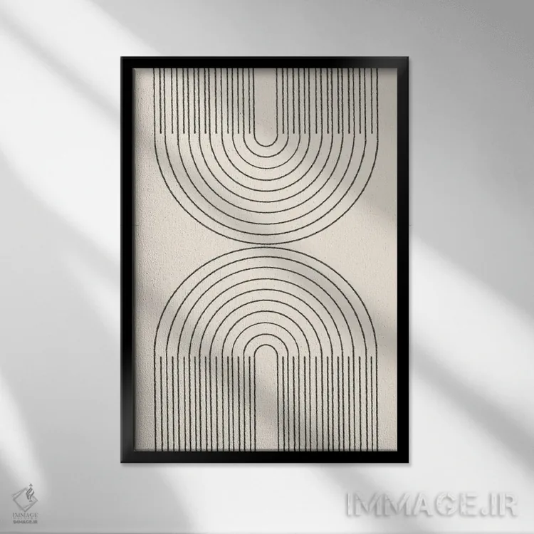 تابلو مینیمال ترکیب ساده طاق اثر استودیو می یوس - نمای قابدار مشکی