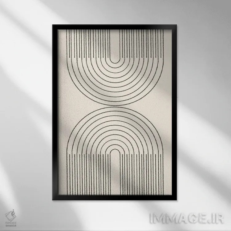تابلو مینیمال ترکیب ساده طاق اثر استودیو می یوس - نمای قابدار مشکی