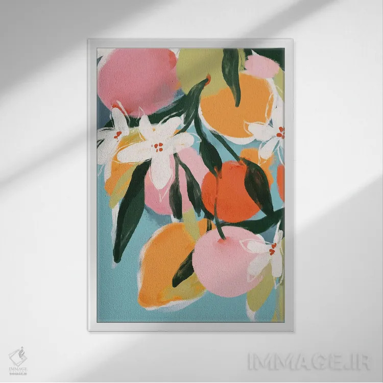 تابلو مدرن تابستان میوه ای چهارم اثر تری چایلد - نمای قابدار سفید