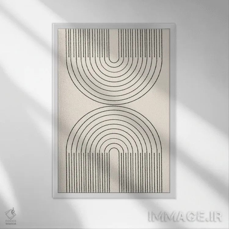 تابلو مینیمال ترکیب ساده طاق اثر استودیو می یوس - نمای قابدار سفید