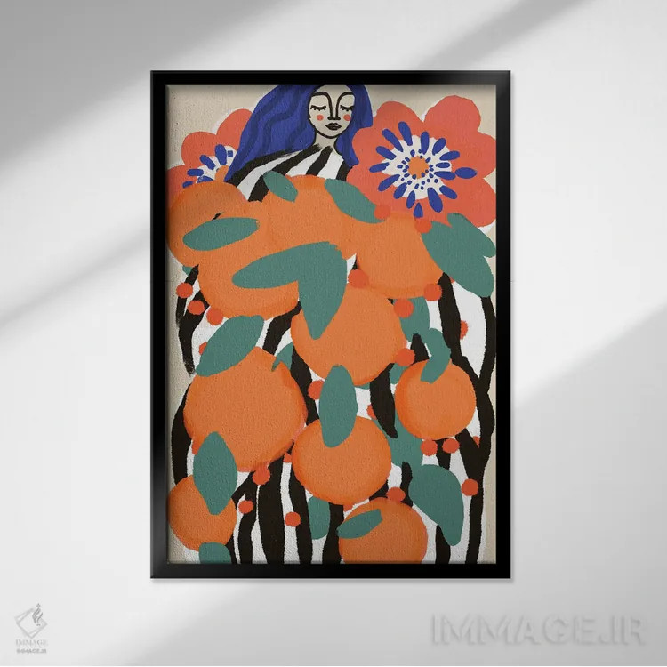 تابلو مدرن شاهزاده میوه ها اثر تری چایلد - نمای قابدار مشکی