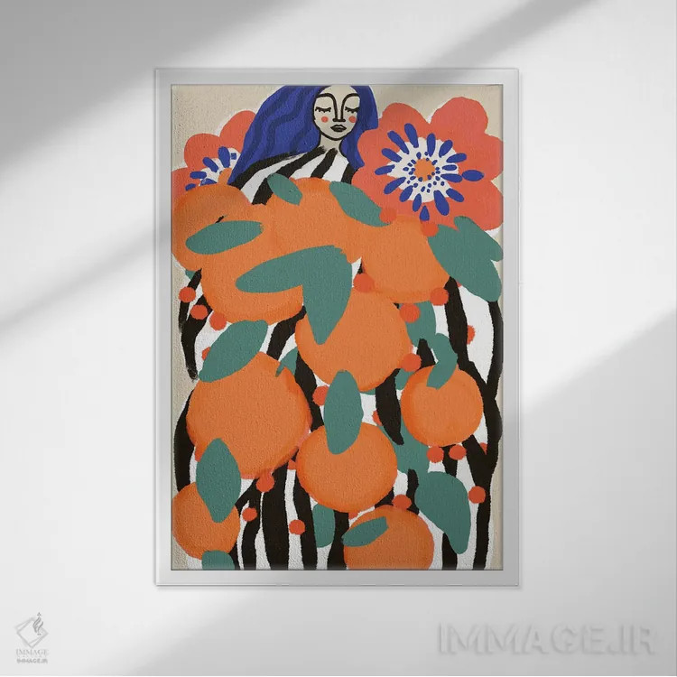 تابلو مدرن شاهزاده میوه ها اثر تری چایلد - نمای قابدار سفید