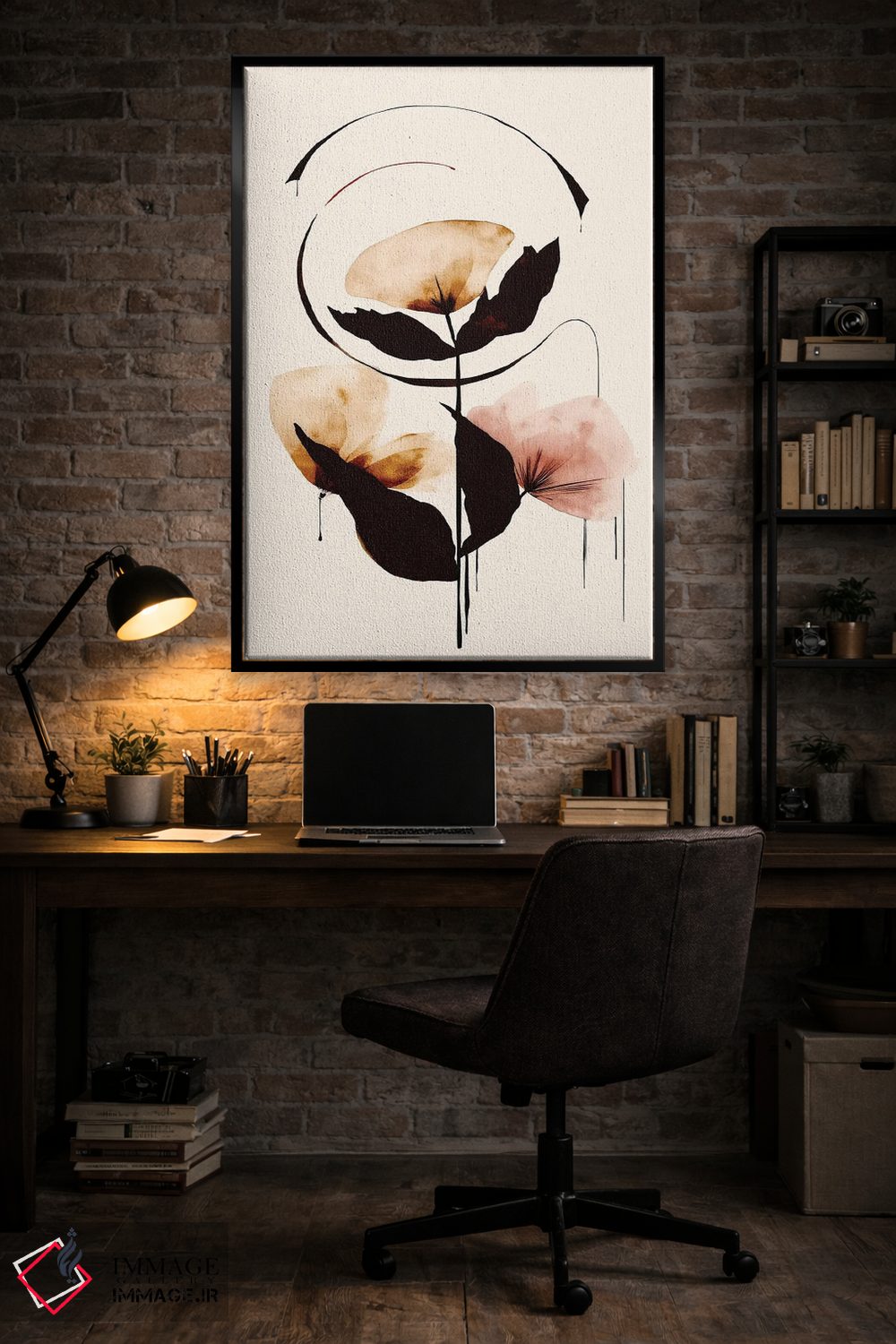 تابلو مینیمال گل های هاله ای سوم اثر تری چایلد - D5B