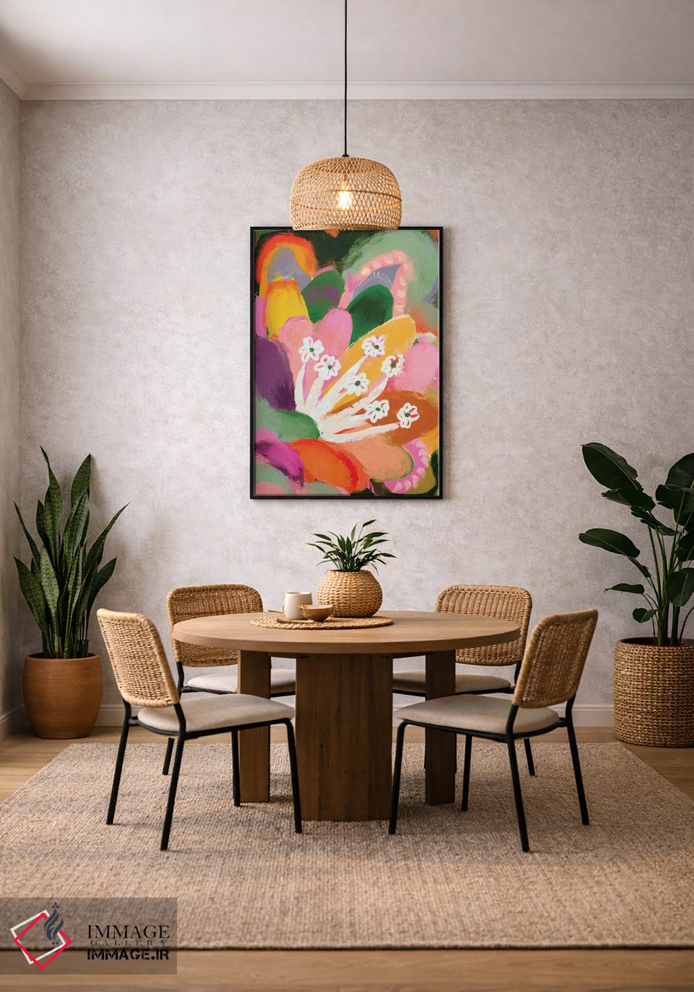 تابلو مدرن شکوفه رنگارنگ اثر تری چایلد - D4B