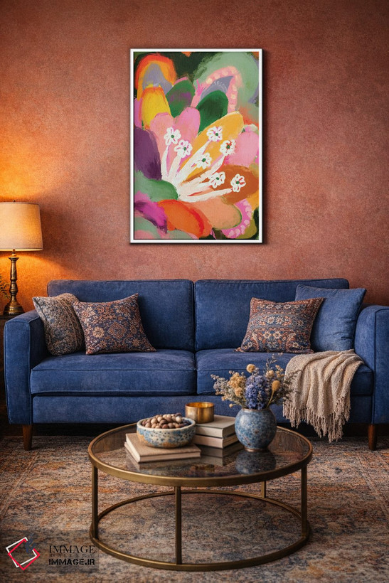 تابلو مدرن شکوفه رنگارنگ اثر تری چایلد - D3W