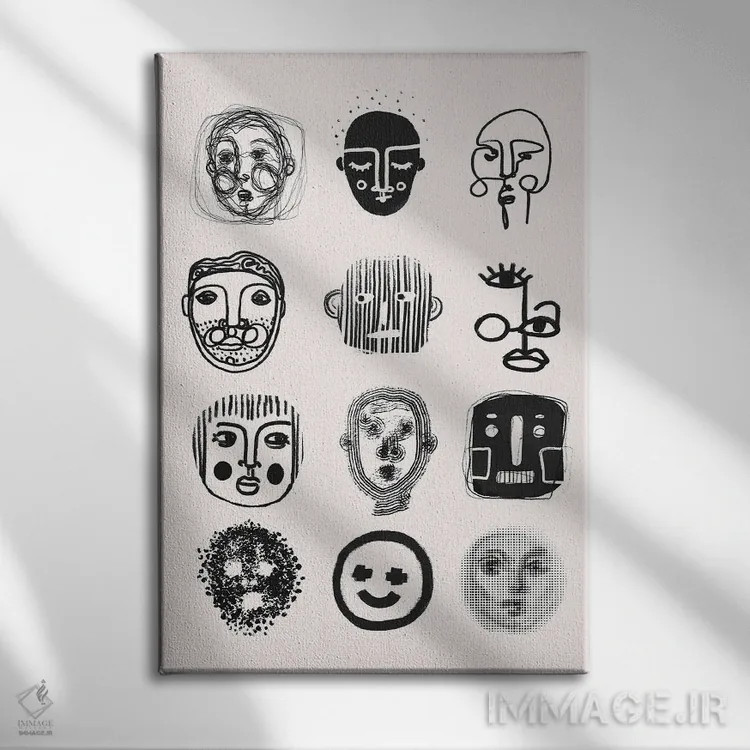تابلو مدرن دوازده اثر تری چایلد - نمای روبهرو روی دیوار