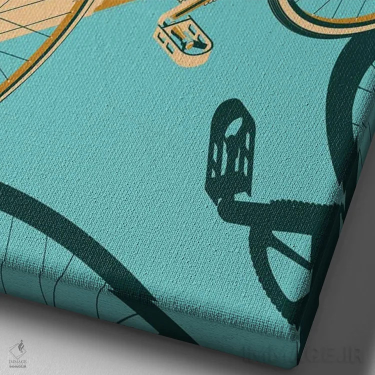 تابلو مدرن دوچرخه ایزومتریک اثر وایات ۹ - نمای نزدیک بافت بوم