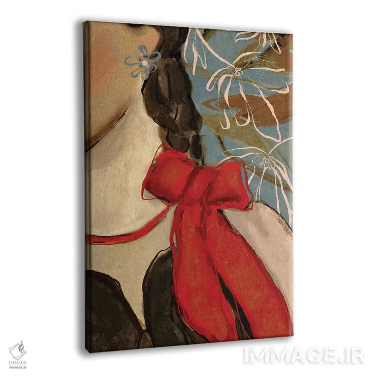 تابلو دکوراتیو روبان قرمز اثر تری چایلد - نمای پرسپکتیو محصول