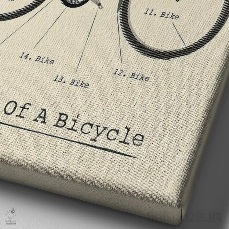 تابلو مدرن آناتومی صفحه دوچرخه اثر وایات ۹ - نمای نزدیک بافت بوم