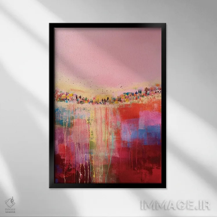 تابلو انتزاعی عشق درون ما چهارم اثر تری چایلد - نمای قابدار مشکی