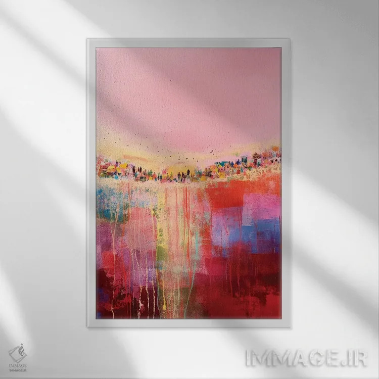 تابلو انتزاعی عشق درون ما چهارم اثر تری چایلد - نمای قابدار سفید