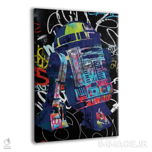 تابلو دکوراتیو گرافیتی ربات اثر کارخانه پاپ آرت - نمای پرسپکتیو محصول