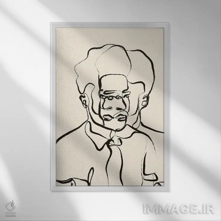 تابلو مینیمال گذشته و آینده اثر تری چایلد - نمای قابدار سفید