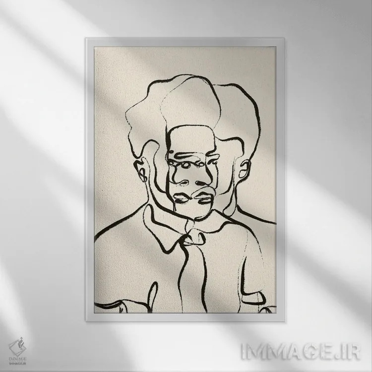 تابلو مینیمال گذشته و آینده اثر تری چایلد - نمای قابدار سفید