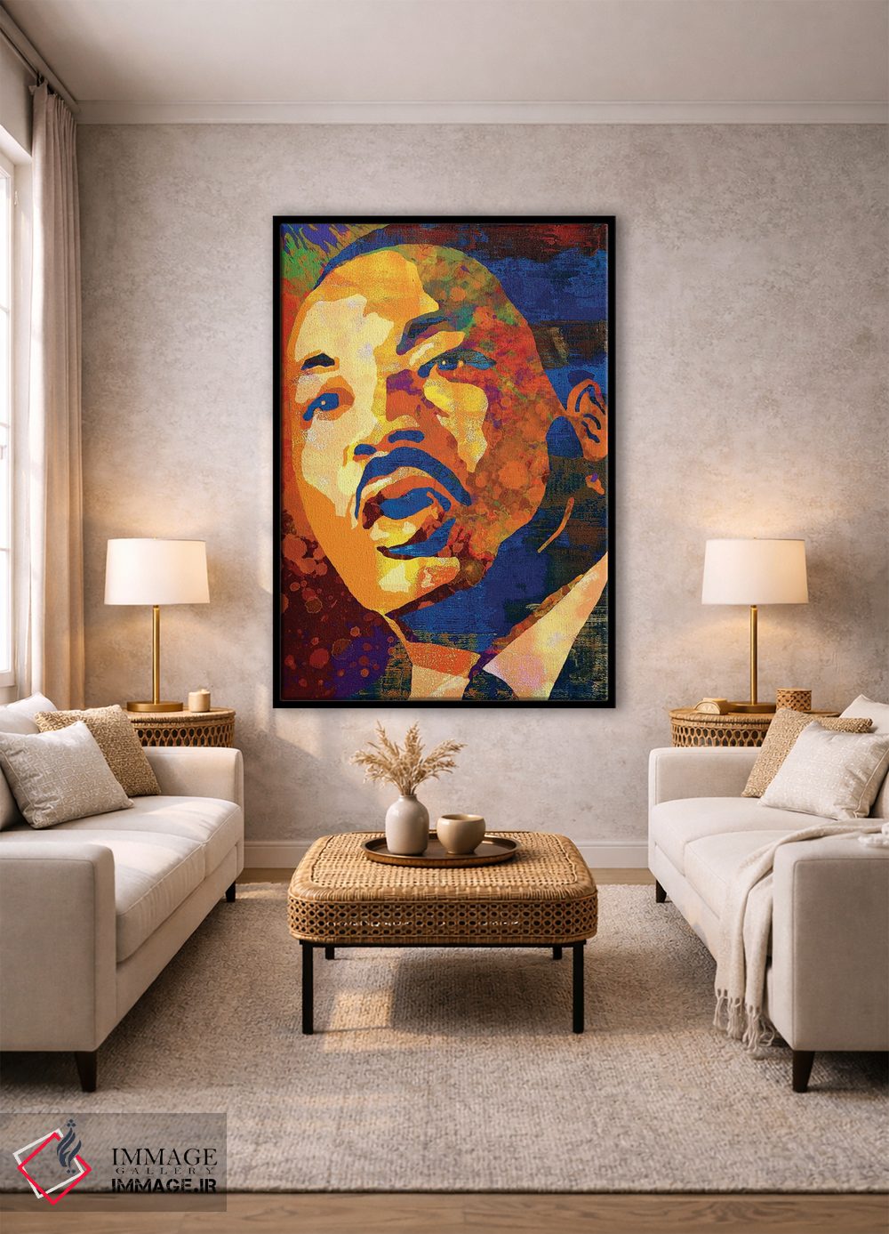 تابلو دکوراتیو دکتر مارتین لوتر کینگ جونیور اثر کارخانه پاپ آرت - D1B