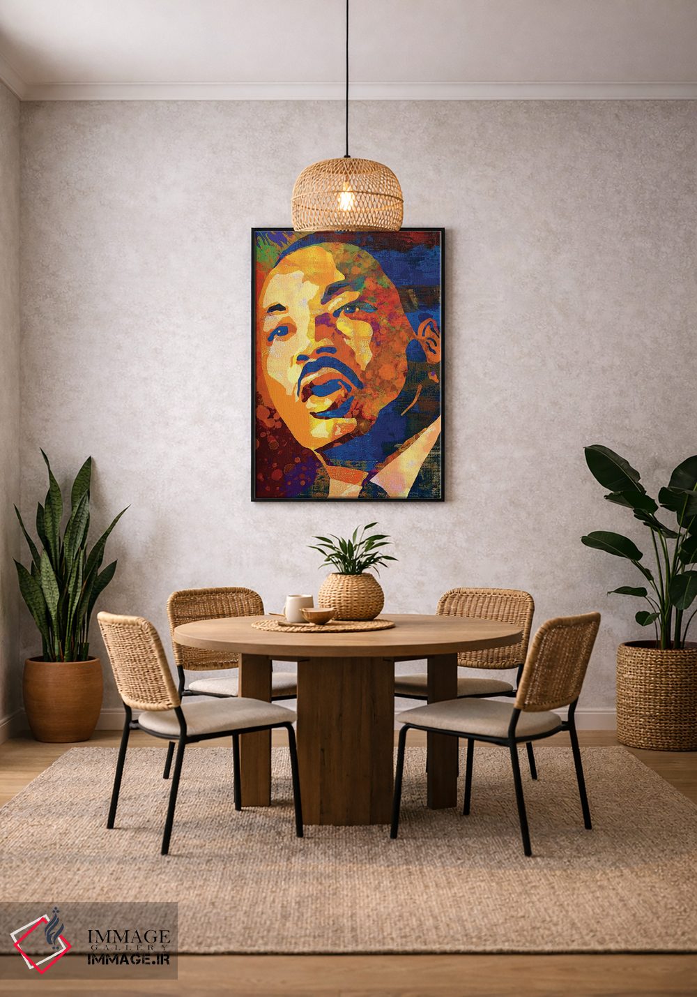 تابلو دکوراتیو دکتر مارتین لوتر کینگ جونیور اثر کارخانه پاپ آرت - D4B
