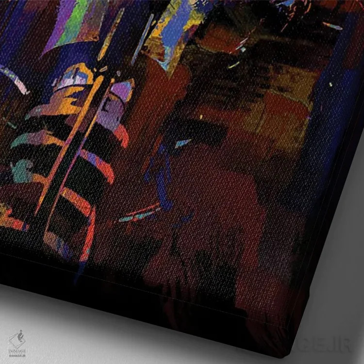 تابلو دکوراتیو موریک اثر کارخانه پاپ آرت - نمای نزدیک بافت بوم