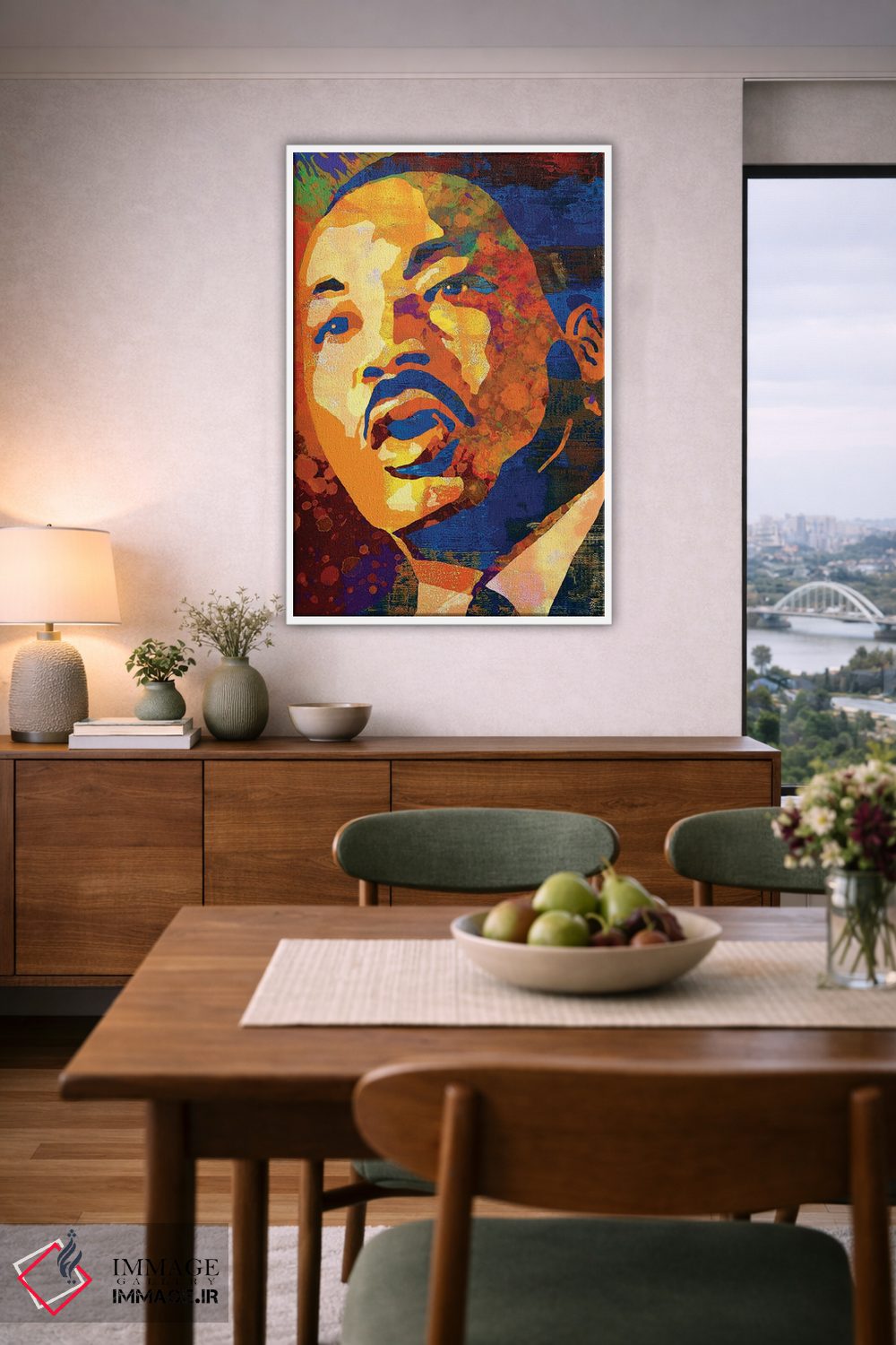 تابلو دکوراتیو دکتر مارتین لوتر کینگ جونیور اثر کارخانه پاپ آرت - D6W