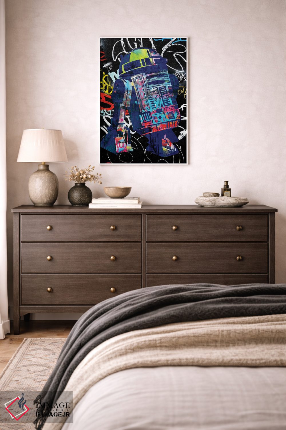 تابلو دکوراتیو گرافیتی ربات اثر کارخانه پاپ آرت - D3W