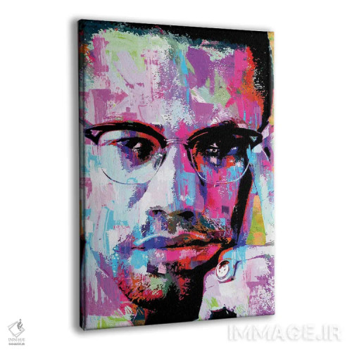 تابلو دکوراتیو مالکوم ایکس اثر کارخانه پاپ آرت - نمای پرسپکتیو محصول