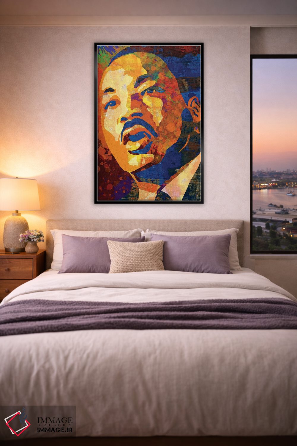 تابلو دکوراتیو دکتر مارتین لوتر کینگ جونیور اثر کارخانه پاپ آرت - D5B