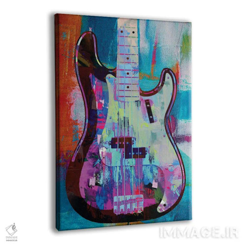 تابلو دکوراتیو باس پرسیژن رنگ شده اثر کارخانه پاپ آرت - نمای پرسپکتیو محصول