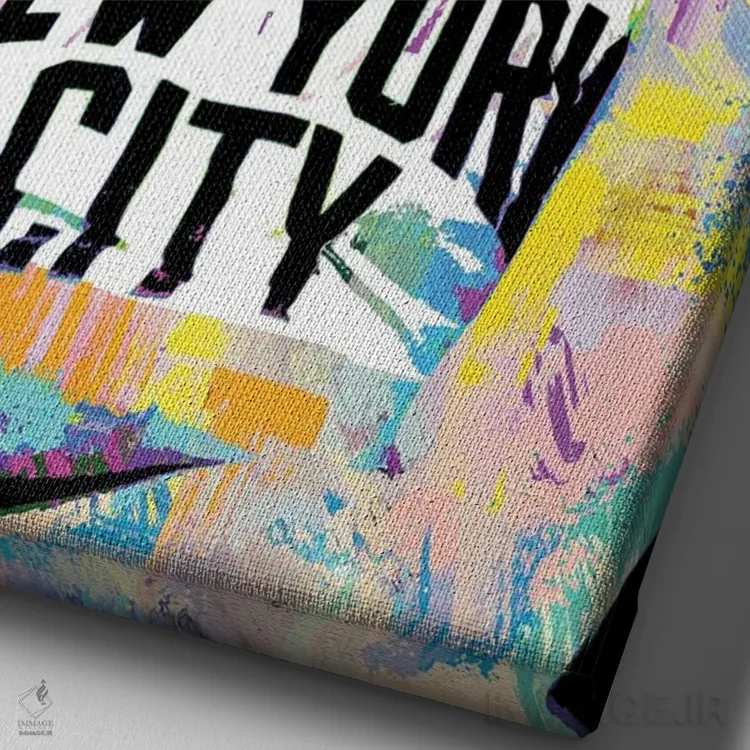 تابلو دکوراتیو جان لنون نیویورک سیتی اثر کارخانه پاپ آرت - نمای نزدیک بافت بوم