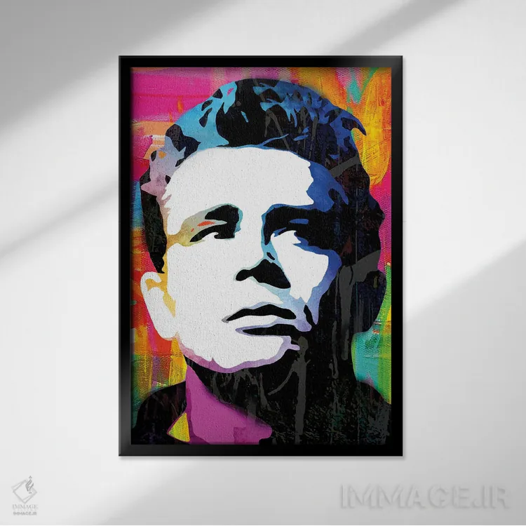 تابلو دکوراتیو الهام گرفته از جیمز باور اثر کارخانه پاپ آرت - نمای قابدار مشکی