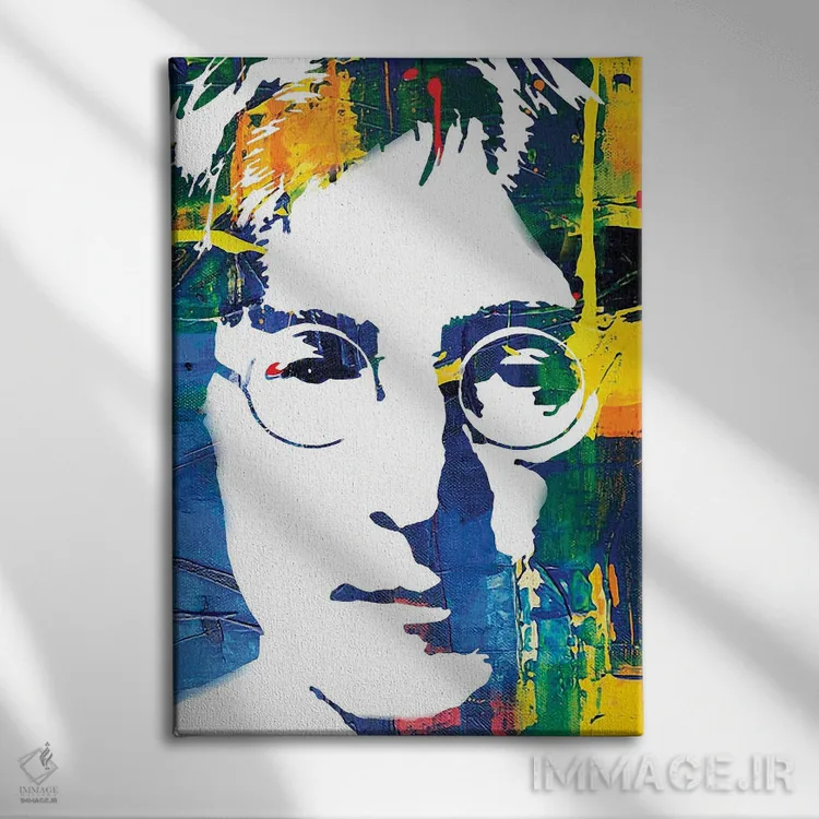 تابلو دکوراتیو الهام گرفته از لنون اثر کارخانه پاپ آرت - نمای روبهرو روی دیوار