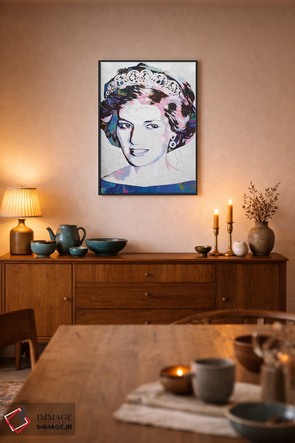تابلو دکوراتیو پرنسس دایانا اثر کارخانه پاپ آرت - D6B