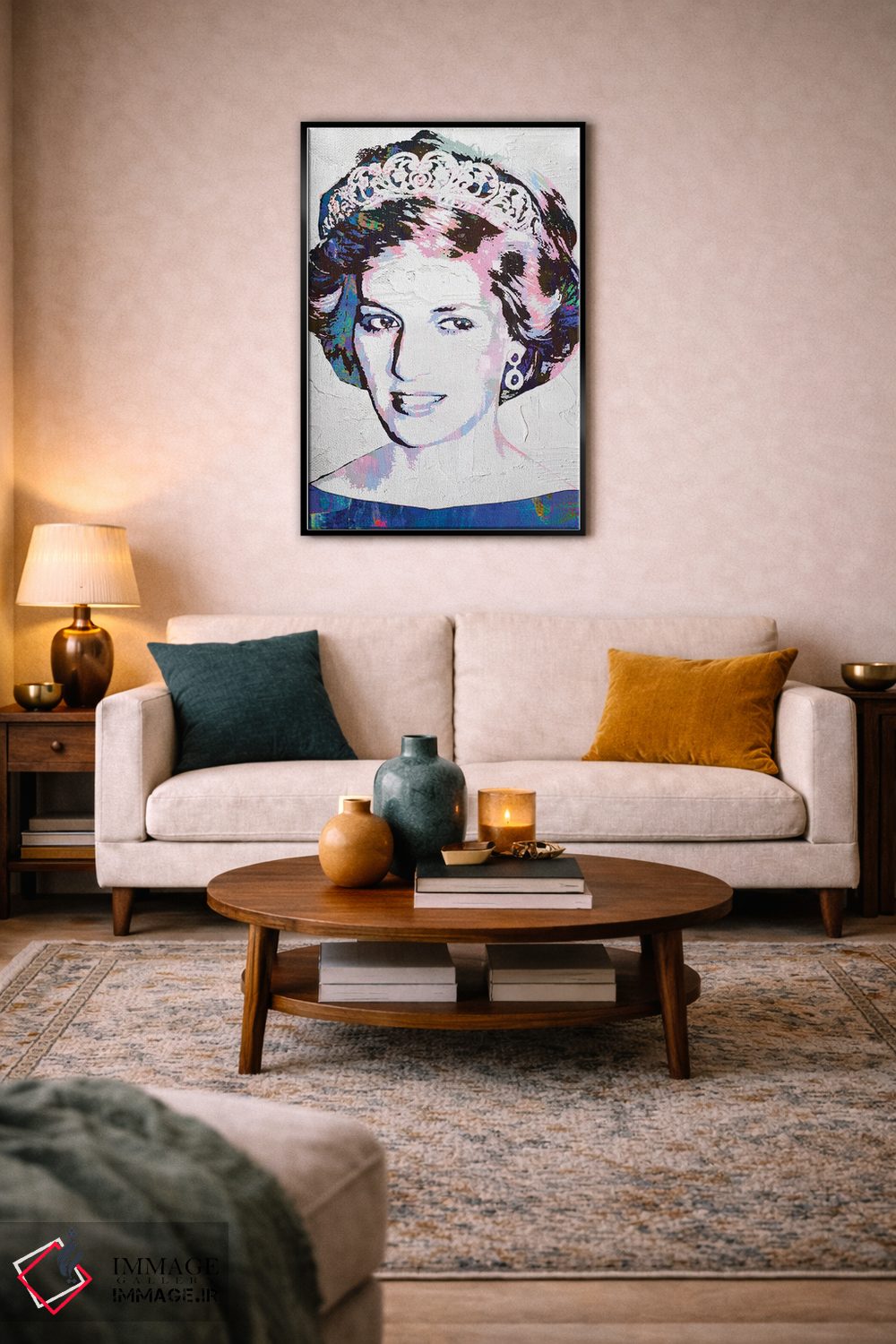 تابلو دکوراتیو پرنسس دایانا اثر کارخانه پاپ آرت - D5B