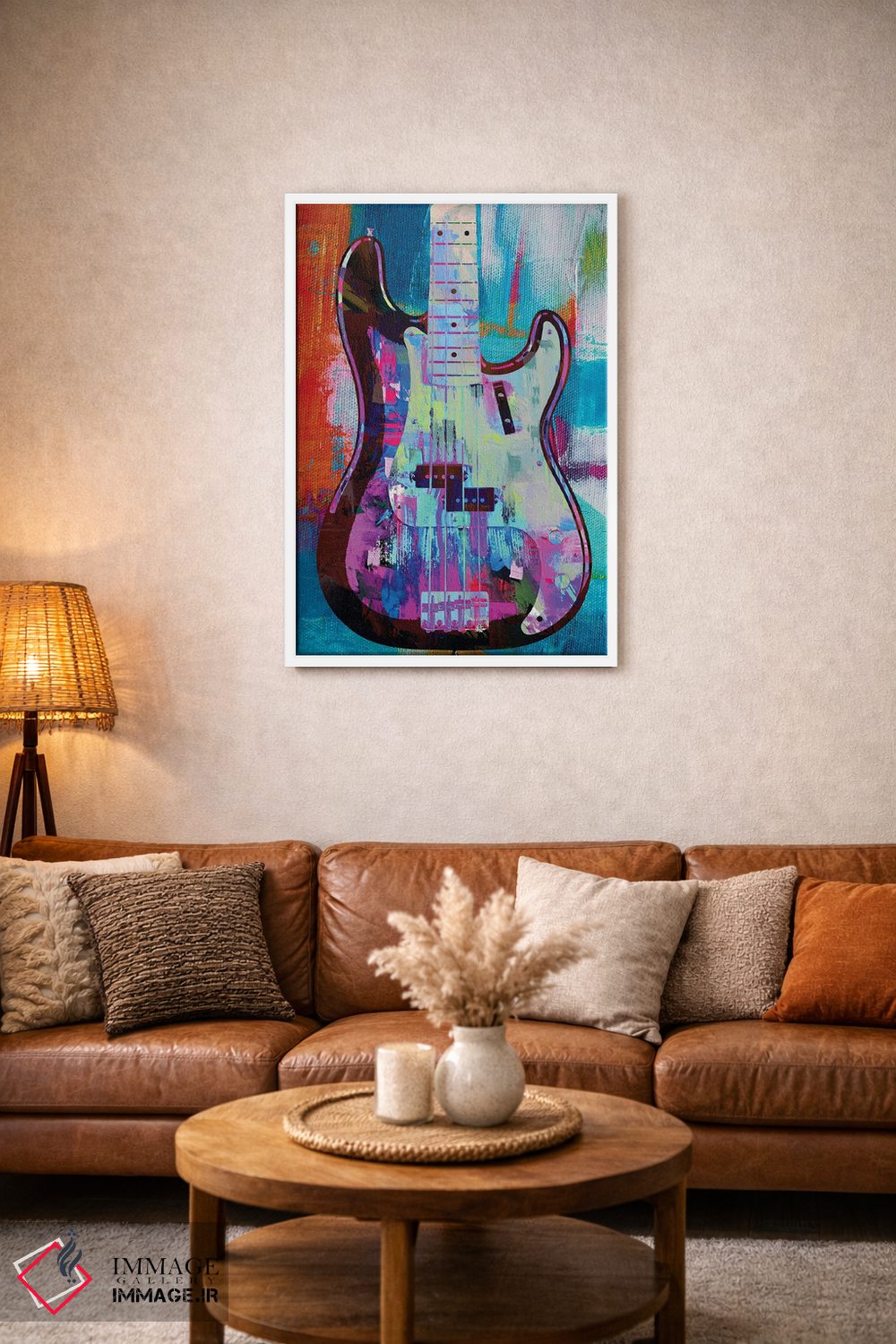 تابلو دکوراتیو باس پرسیژن رنگ شده اثر کارخانه پاپ آرت - D1W