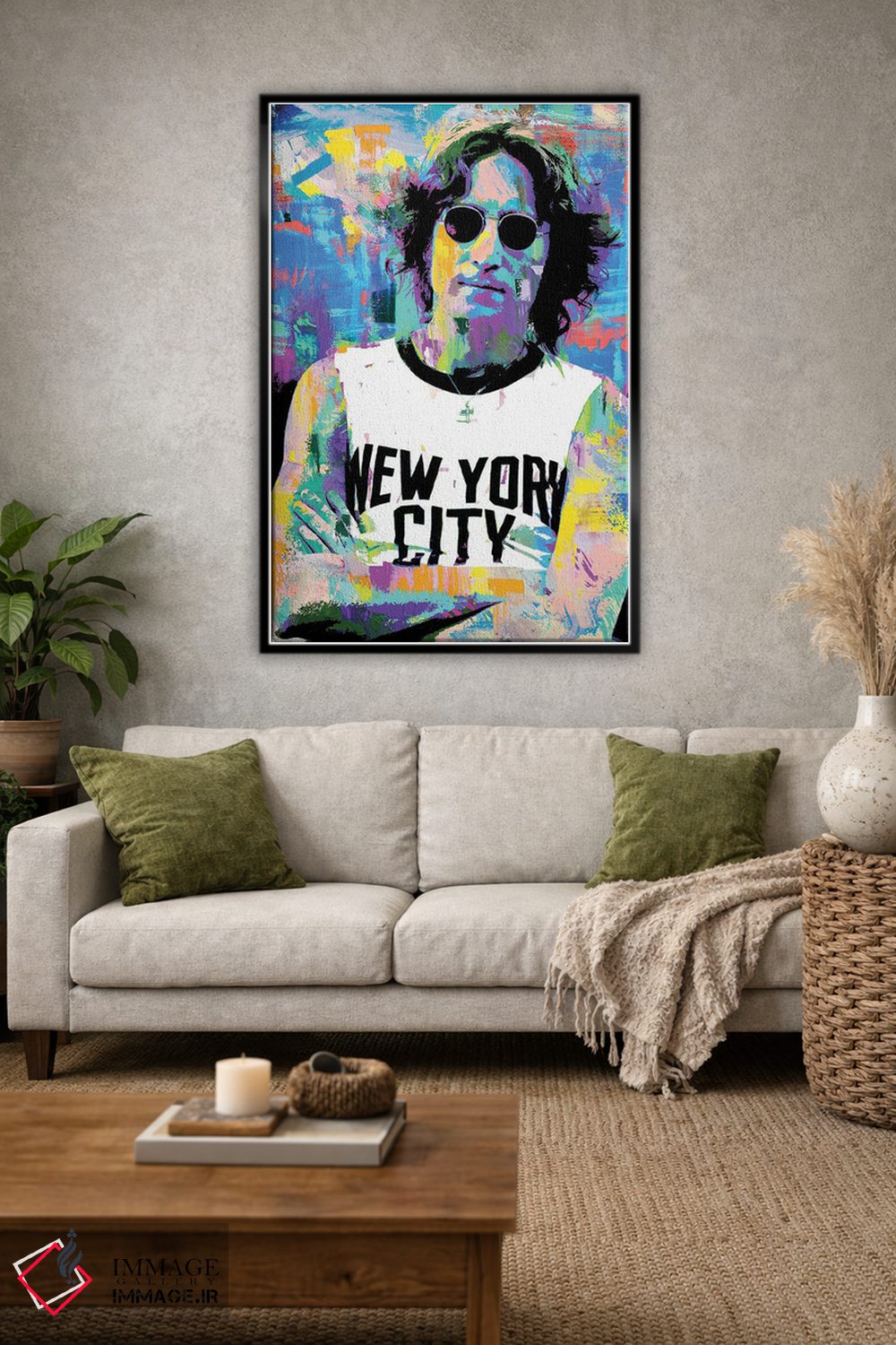 تابلو دکوراتیو جان لنون نیویورک سیتی اثر کارخانه پاپ آرت - D1B