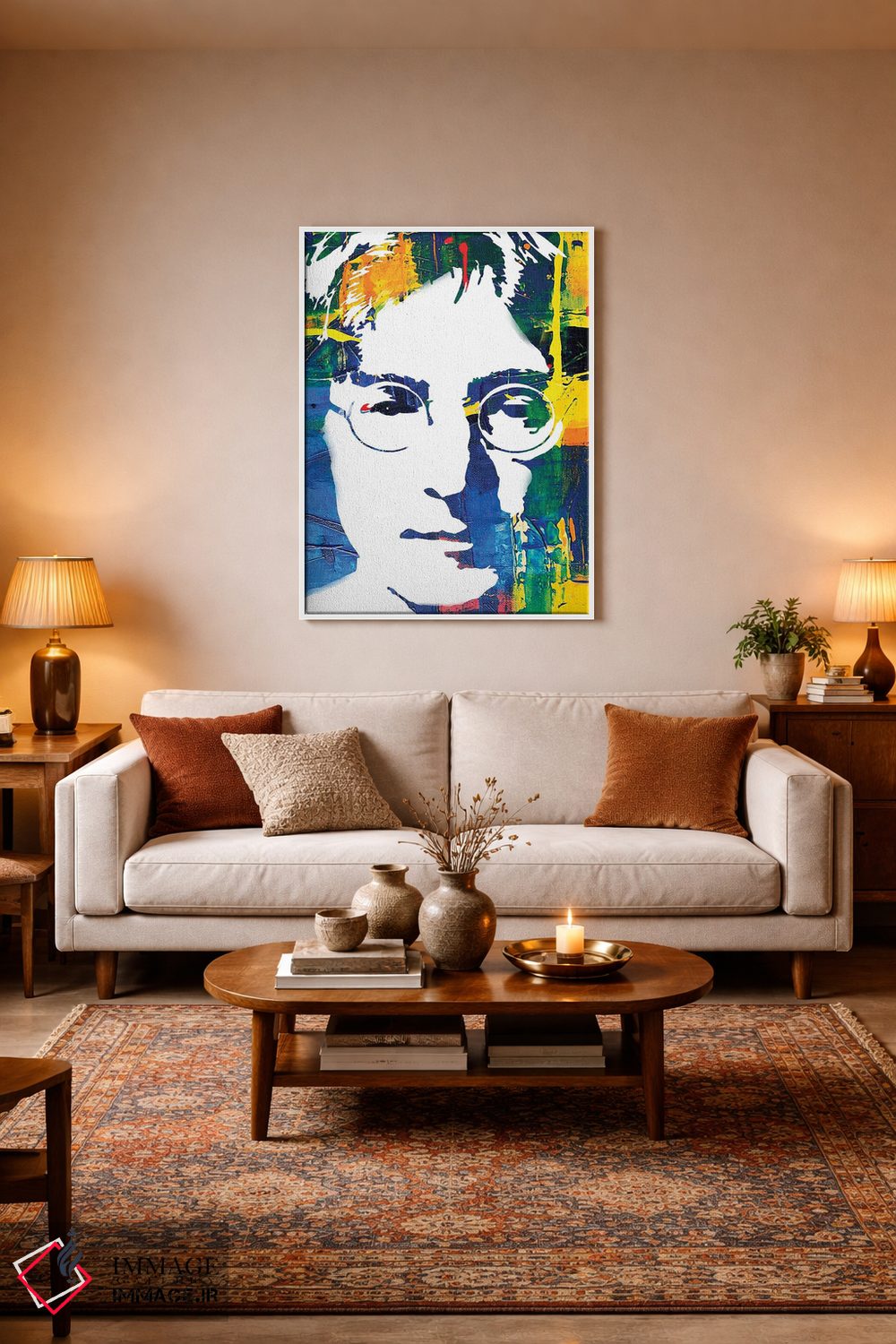 تابلو دکوراتیو الهام گرفته از لنون اثر کارخانه پاپ آرت - D2W