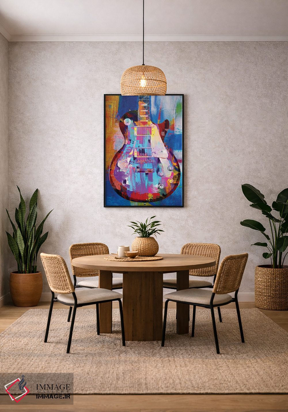 تابلو دکوراتیو لز پال رنگ شده اثر کارخانه پاپ آرت - D3B