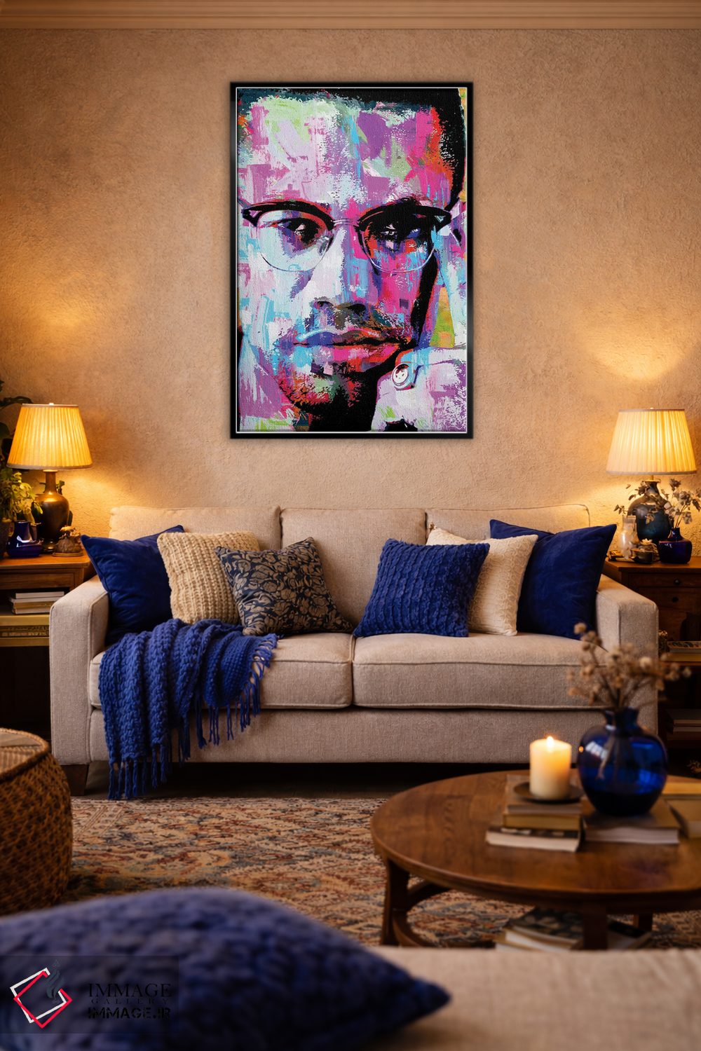 تابلو دکوراتیو مالکوم ایکس اثر کارخانه پاپ آرت - D5B