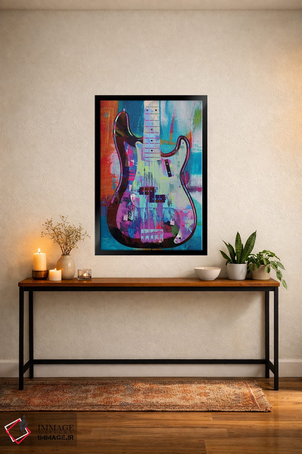 تابلو دکوراتیو باس پرسیژن رنگ شده اثر کارخانه پاپ آرت - D4B