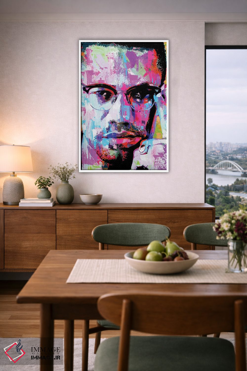 تابلو دکوراتیو مالکوم ایکس اثر کارخانه پاپ آرت - D6W