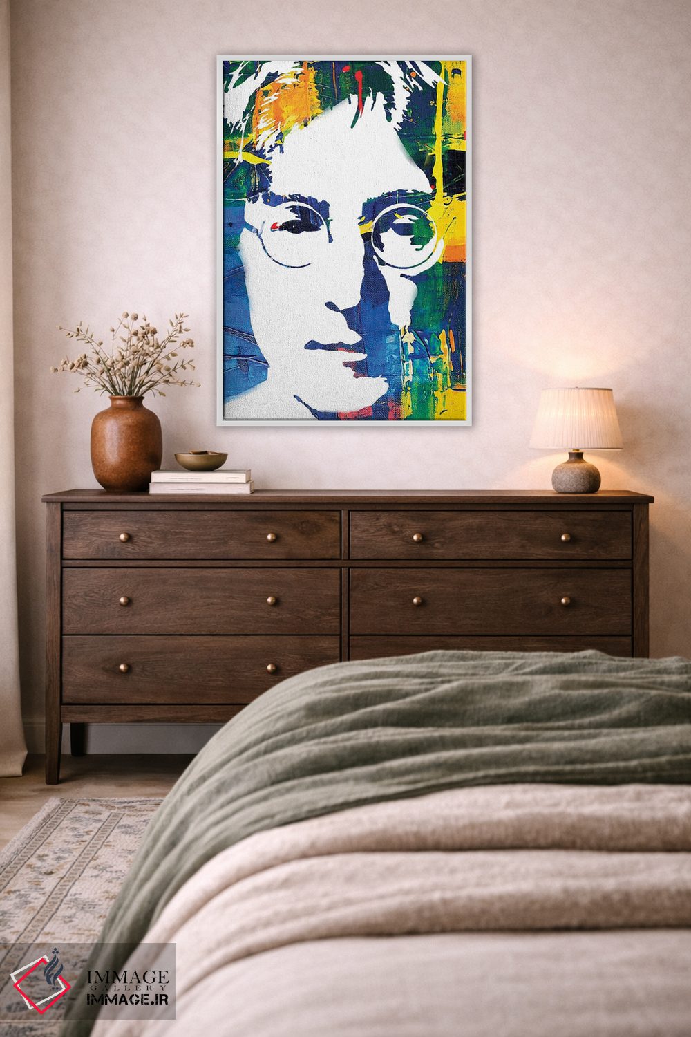 تابلو دکوراتیو الهام گرفته از لنون اثر کارخانه پاپ آرت - D3W