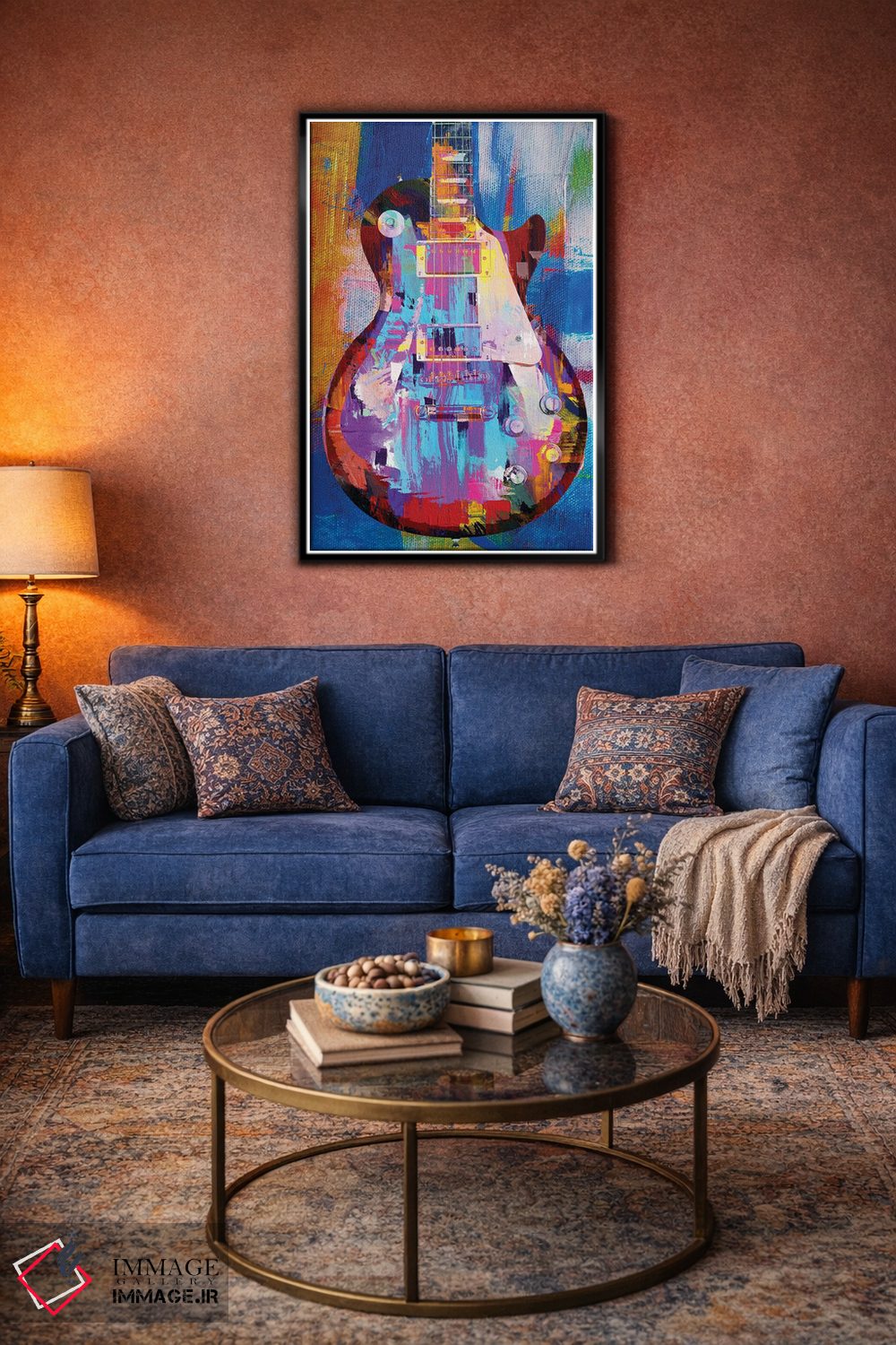 تابلو دکوراتیو لز پال رنگ شده اثر کارخانه پاپ آرت - D4B