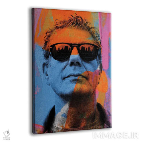 تابلو دکوراتیو آنتونی بورباور رنگ های روشن اثر کارخانه پاپ آرت - نمای پرسپکتیو محصول