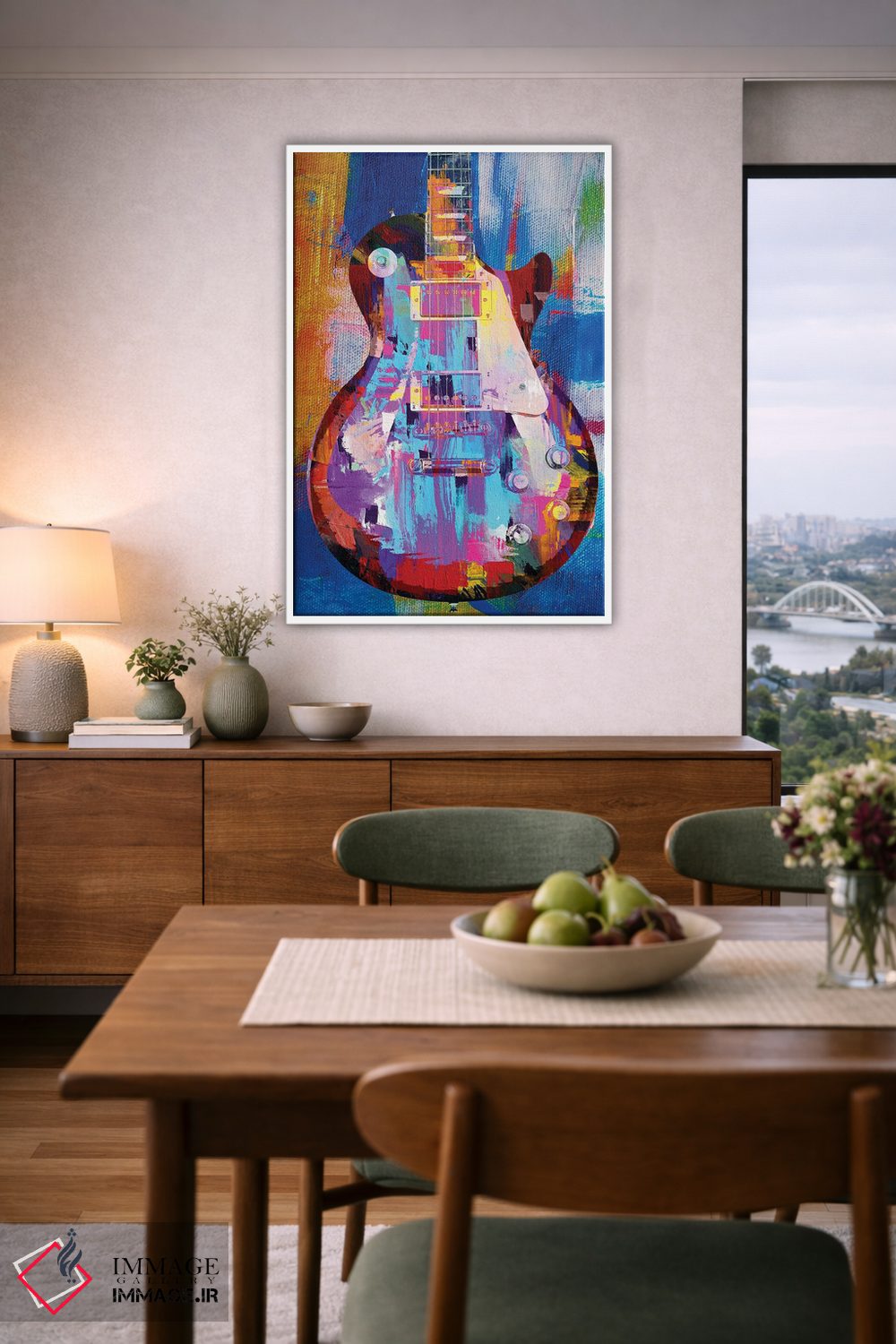 تابلو دکوراتیو لز پال رنگ شده اثر کارخانه پاپ آرت - D5W