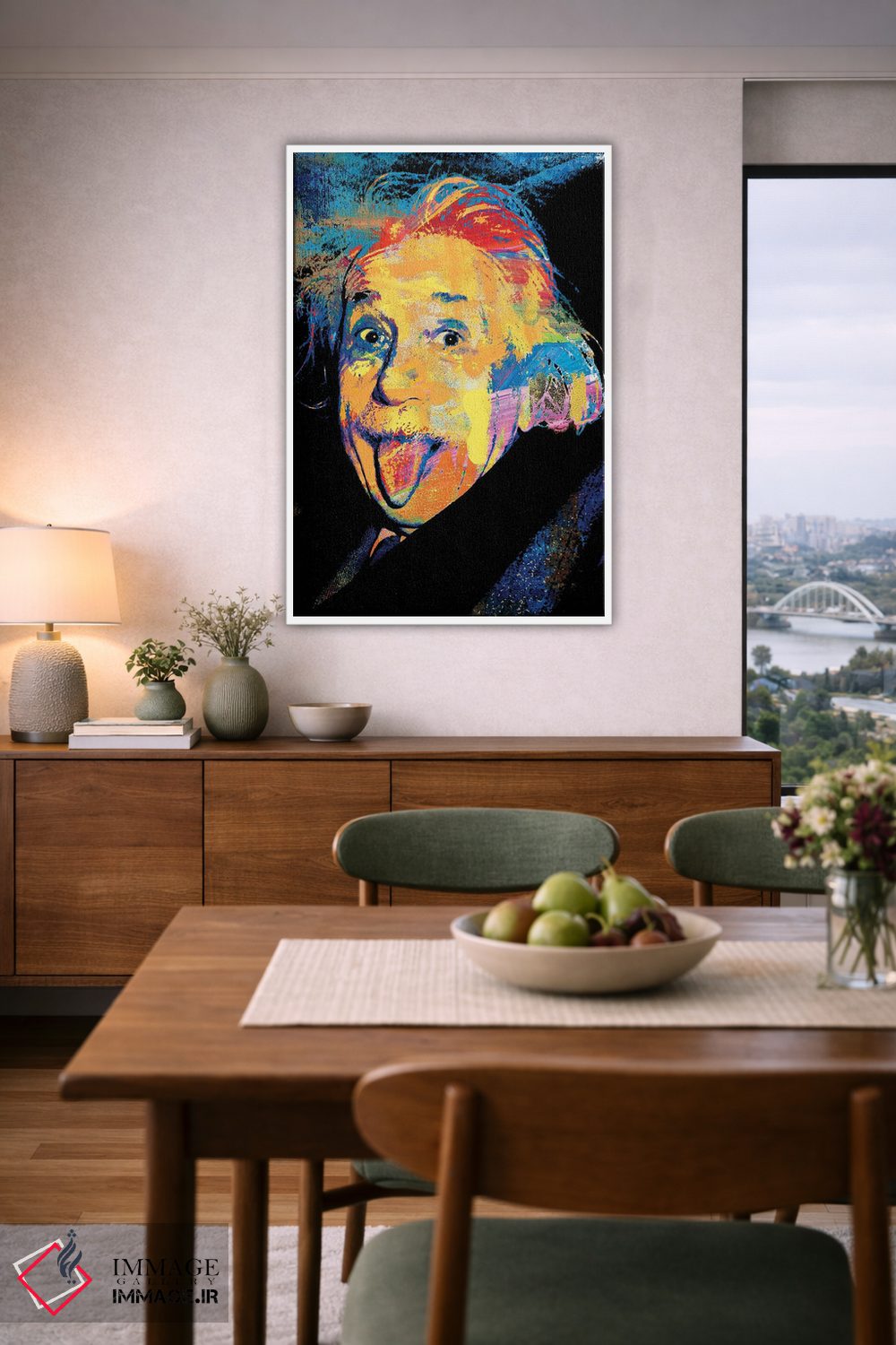تابلو دکوراتیو آلبرت اینشتین اثر کارخانه پاپ آرت - D6W