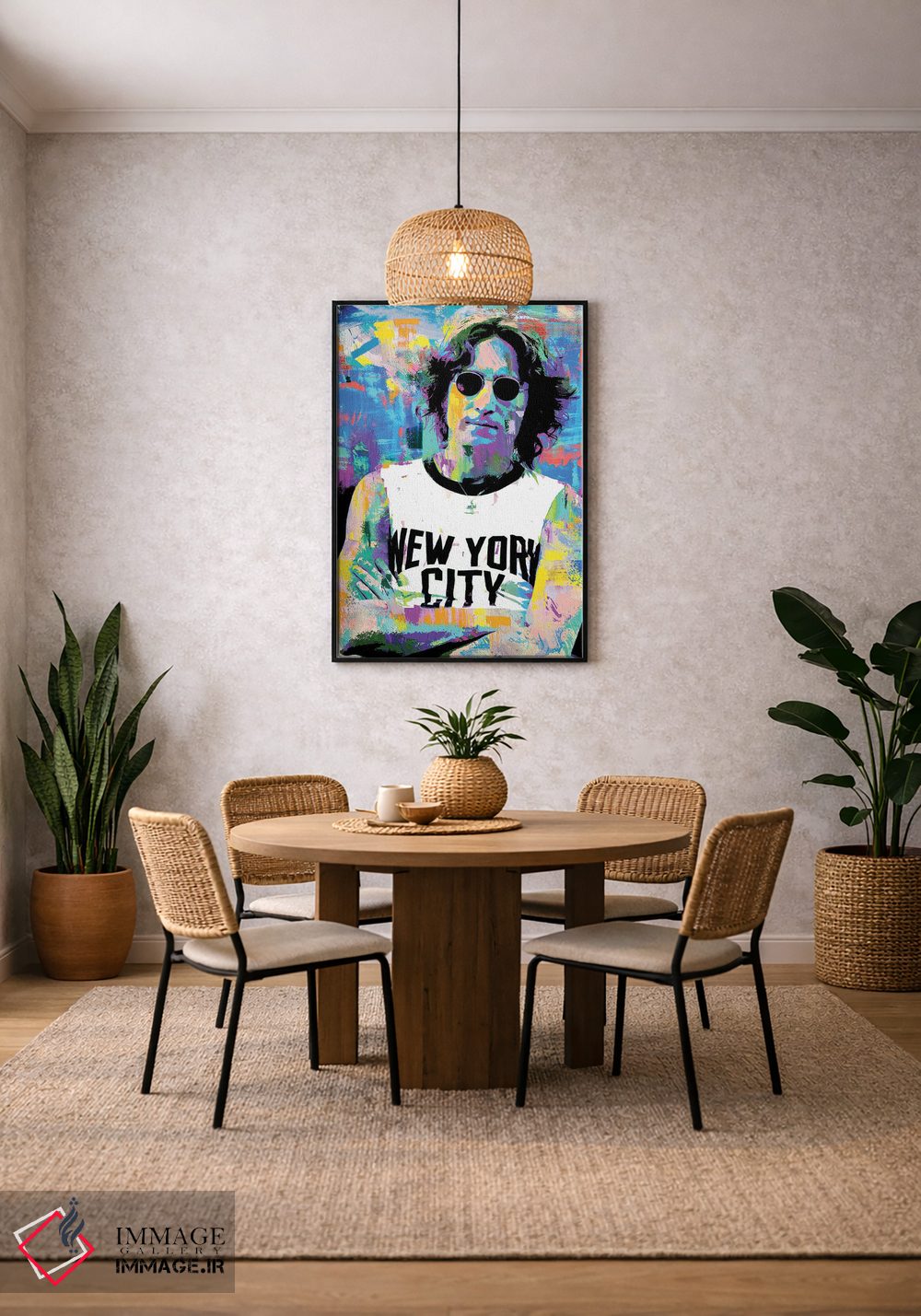 تابلو دکوراتیو جان لنون نیویورک سیتی اثر کارخانه پاپ آرت - D5B
