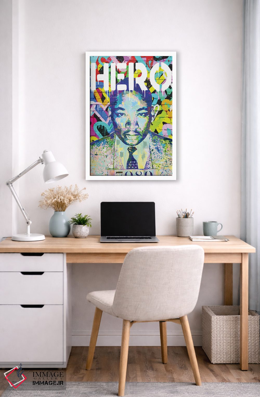 تابلو دکوراتیو مارتین لوتر کینگ جونیور قهرمان هنر پاپ اثر کارخانه پاپ آرت - D6W